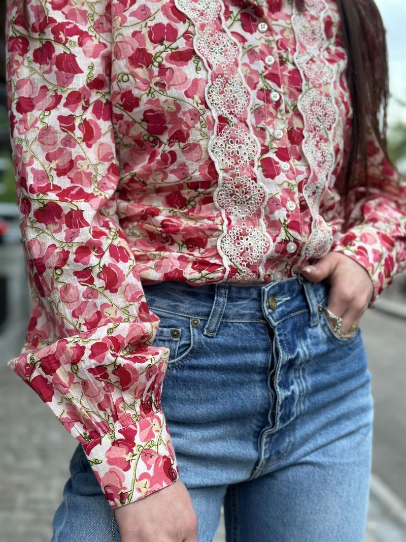 Cotton Slub Shirt, Poppy Field