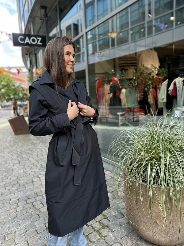 Regndråpe Trench Coat, Black