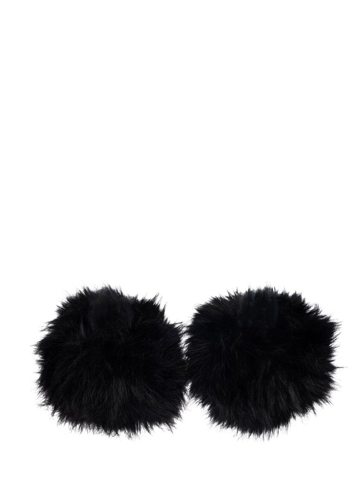 Faux Fur Fox Wrist Cuffs, Black