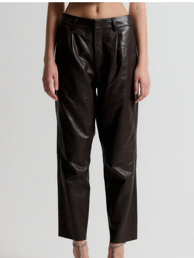 Ali Kylie Leather Pant, Expresso Brown