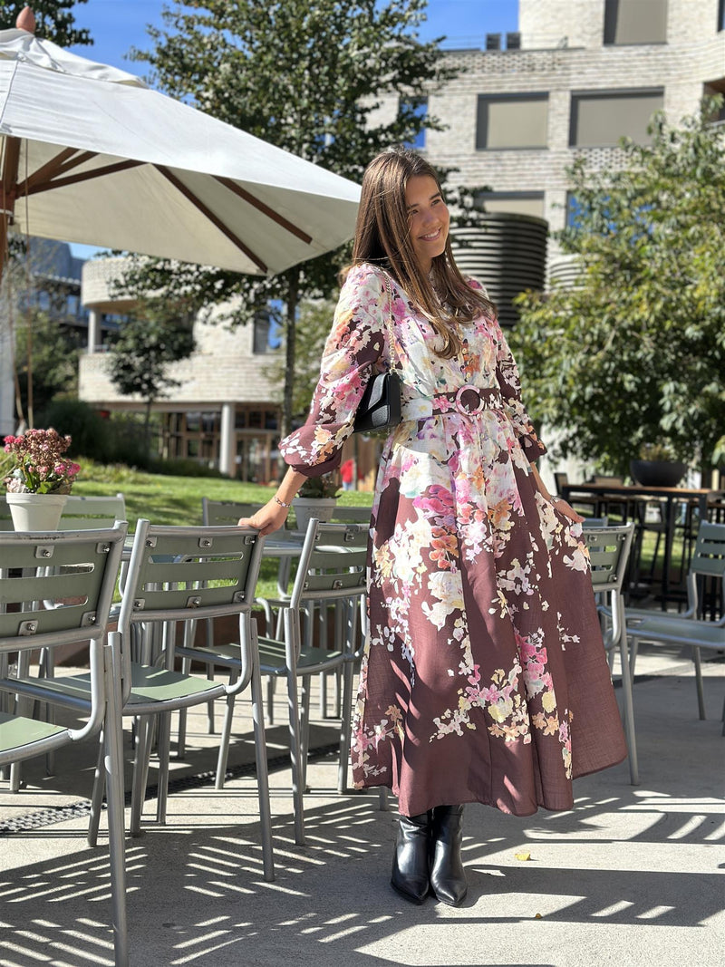 Brown Flower Dress