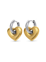 Sadie - Heart Hoop Earrings Stainless Steel - Gold and Silver