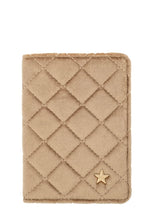 Velvet Quilted Passport Cover, Sparkled Champagne