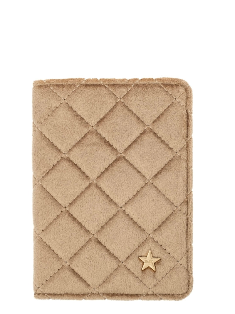 Velvet Quilted Passport Cover, Sparkled Champagne