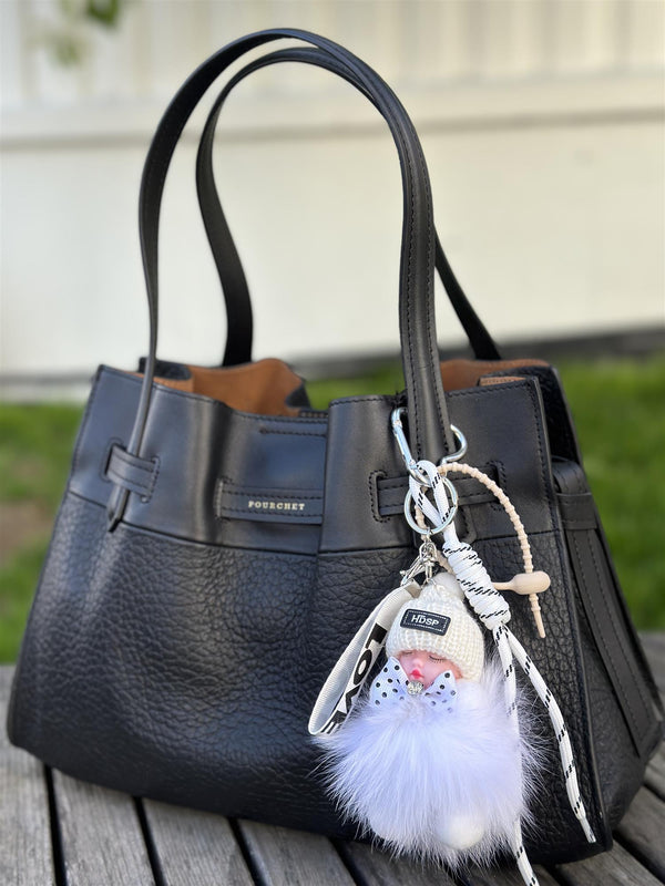 Bag Charm, White Babyface