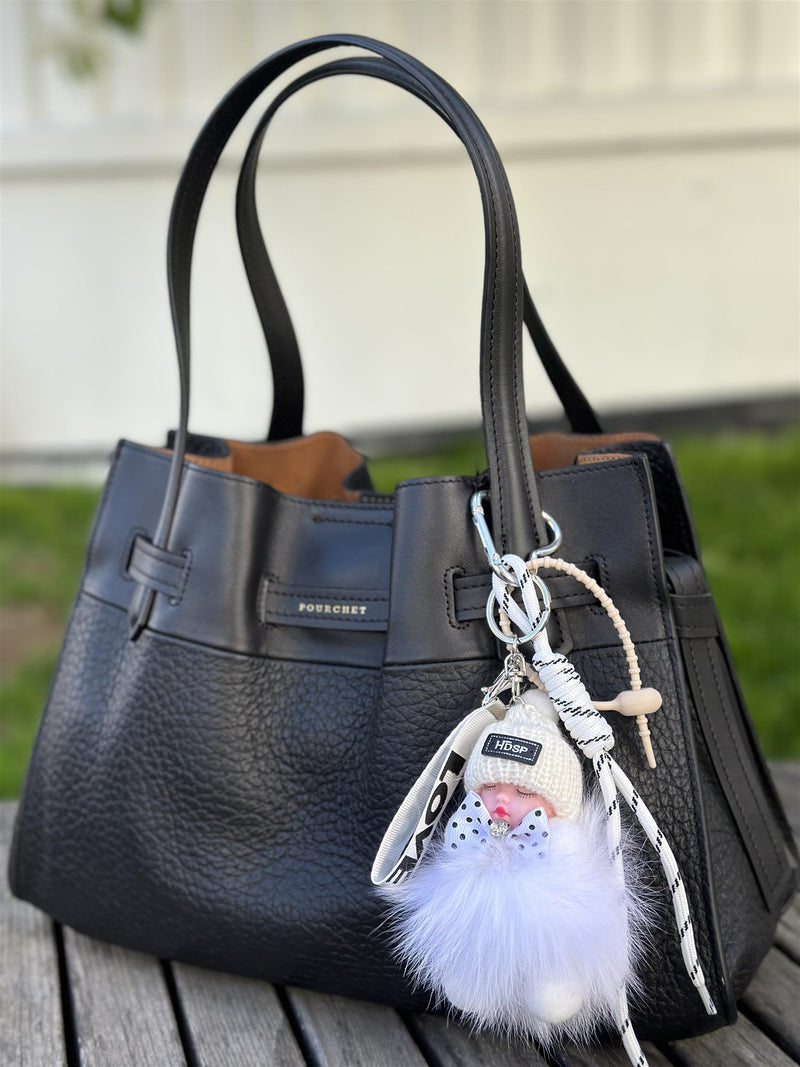 Bag Charm, White Babyface