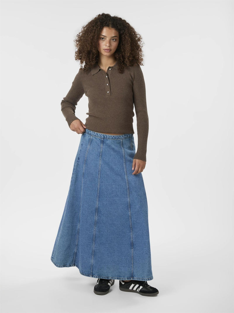 Panama Knit Blouse,Brown