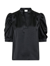 Roella Heavy Sateen Blouse, Black
