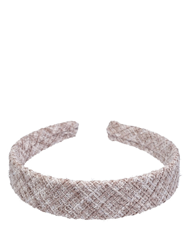 Tweed Hair Band, Warm Taupe