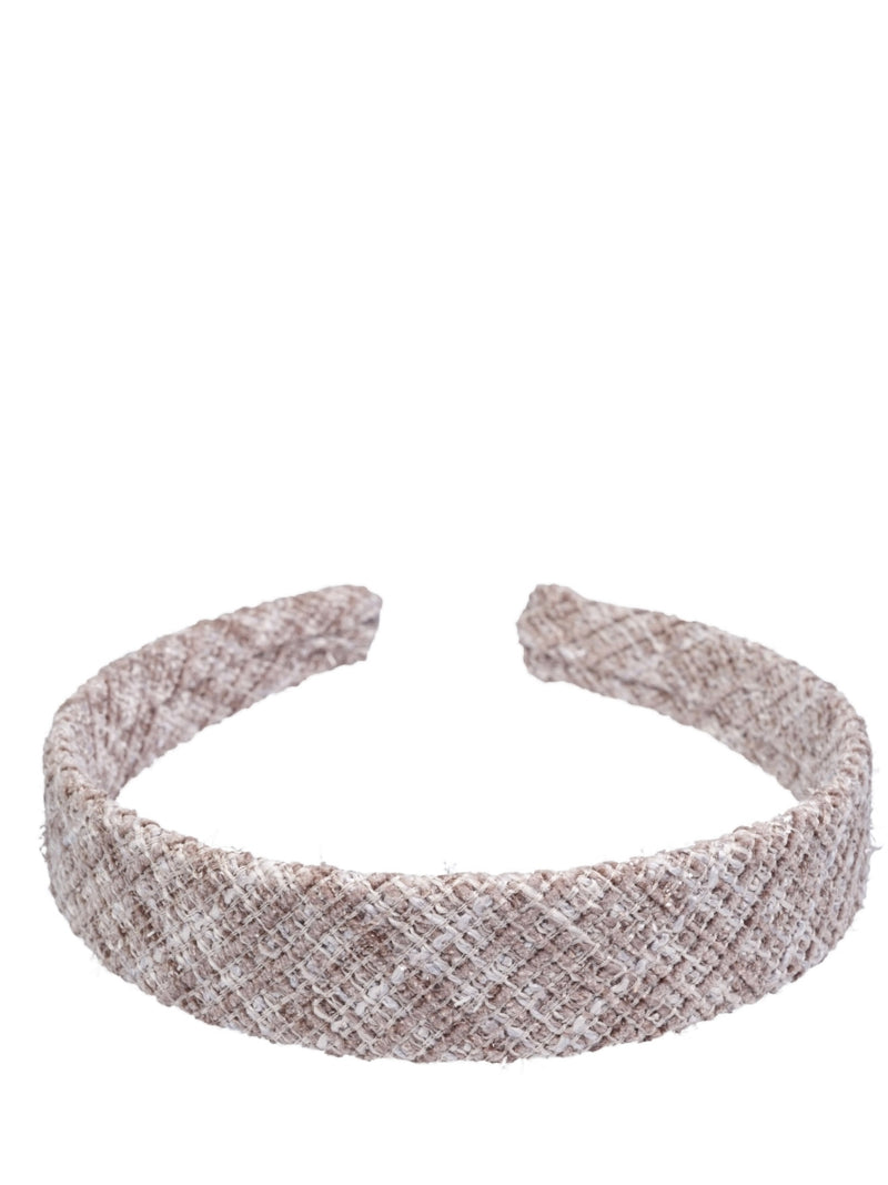 Tweed Hair Band, Warm Taupe