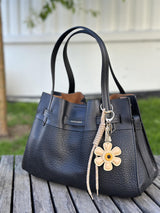 Bag Charm, Beige Flower Power