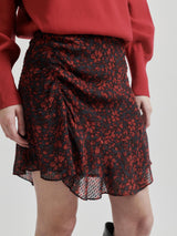 Scratch Mini Skirt, Red