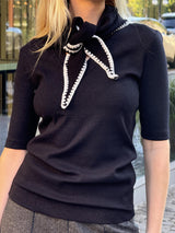 Dagna IW Lurex V Tshirt, Black