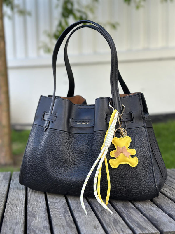 Bag Charm, Yellow Leather Bear