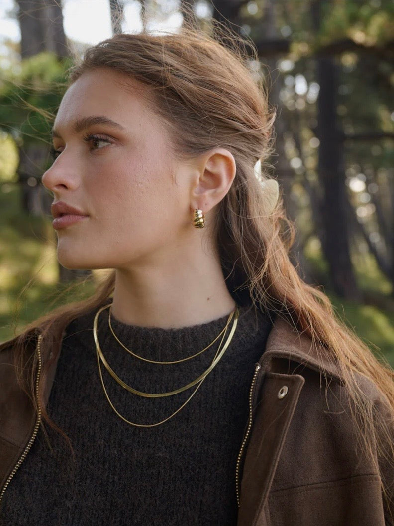 Matilde - Triple Chain Necklace Stainless Steel - Gold