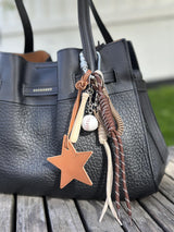 Bag Charm, Camel Leather Star