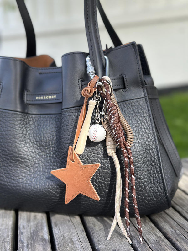 Bag Charm, Camel Leather Star