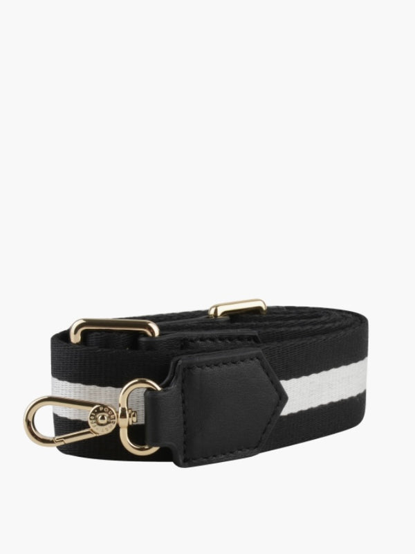 Stripes cotton canvas, Strap, Black/White