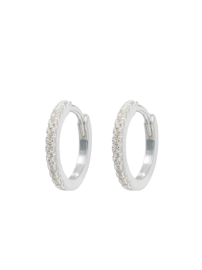 Earring, Medium Chunky hoops, silver