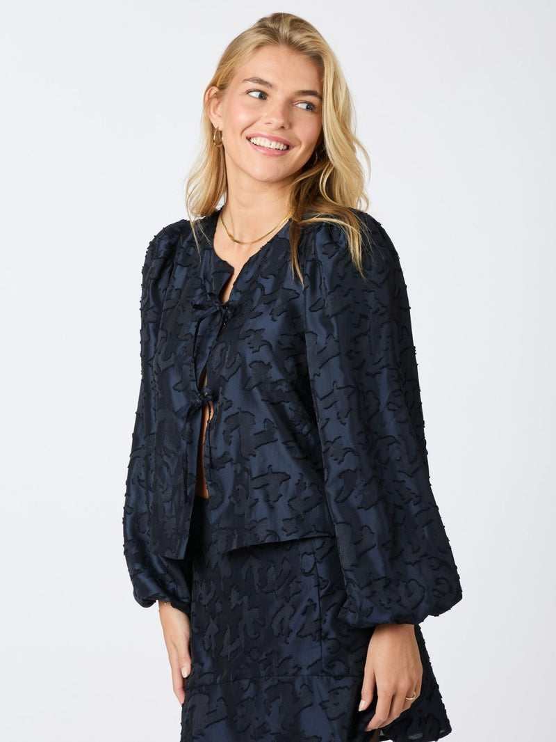 Daliska Artwork Blouse, Navy