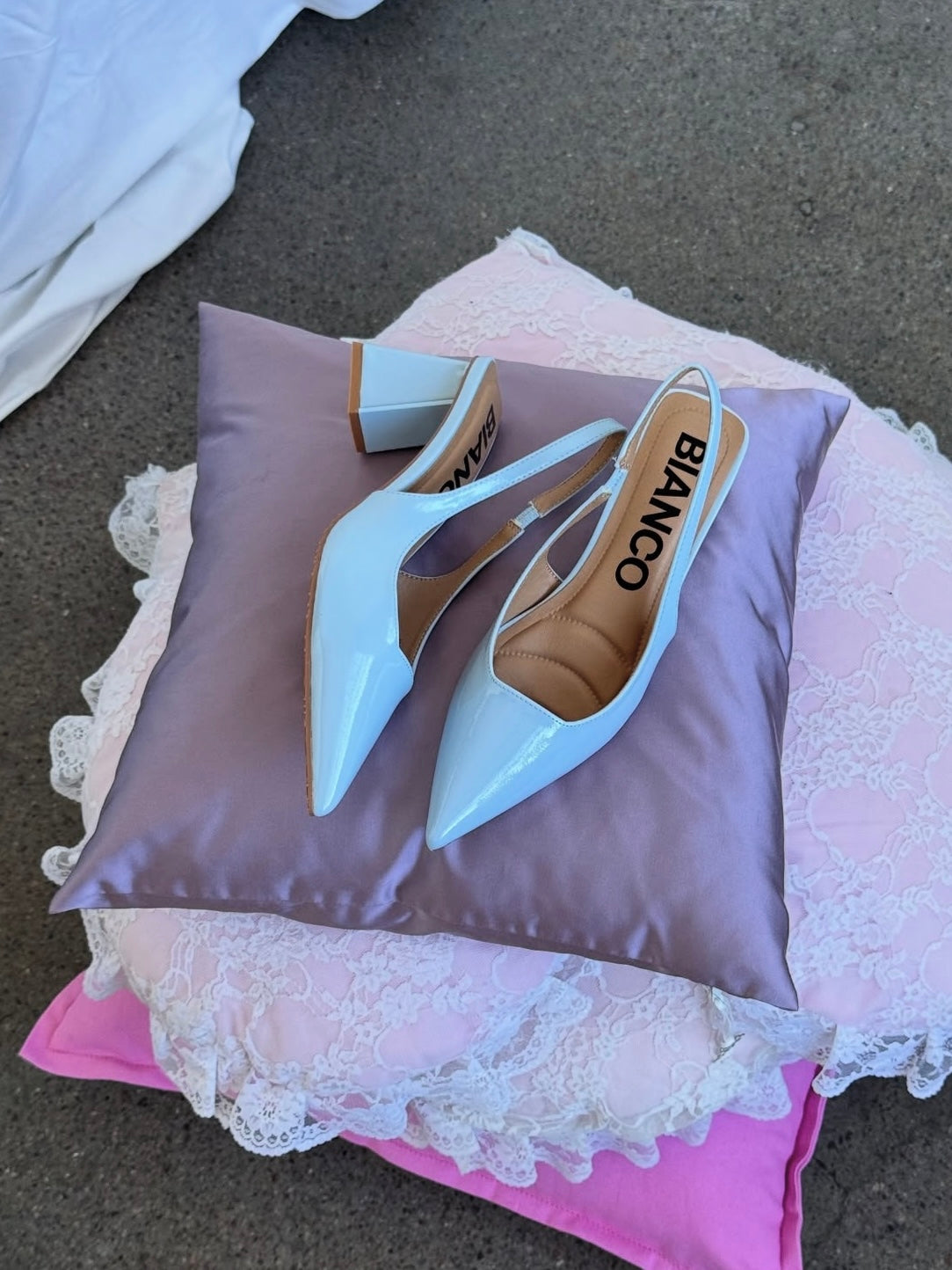 BIAMARALYN Slingback Patent, Light Blue