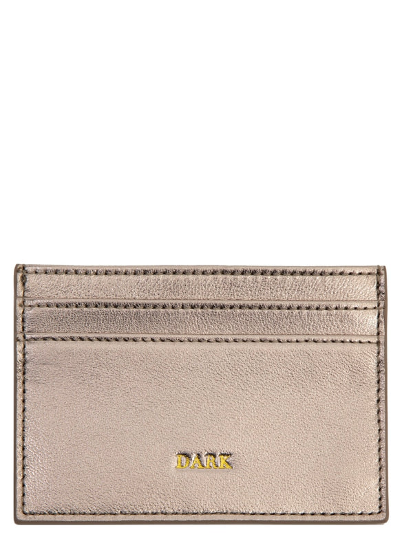 Leather Card Holder Nappa, Champagne Metallic