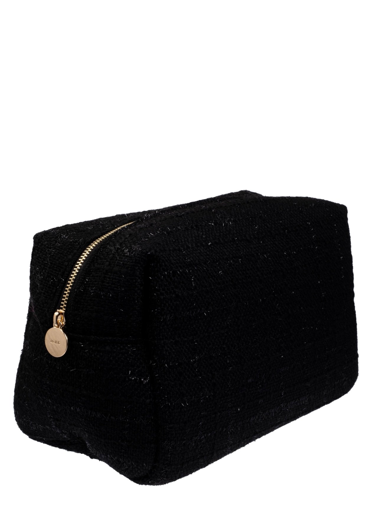 Tweed Make-Up Pouch Large, Black