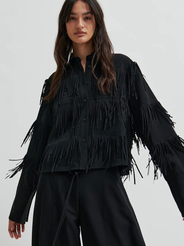 Dancing Cropped Shirt, Black
