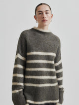 Ovalis Knit T-Neck, Chocolate Chip