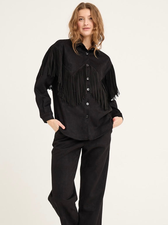 Suede Fringe Shirt