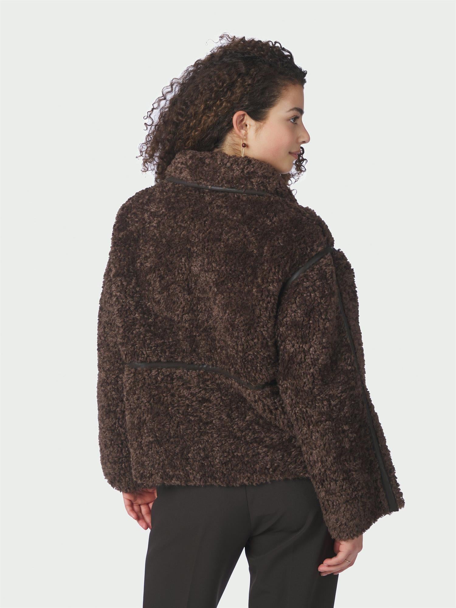 Castor Faux Fur Jacket, Brown