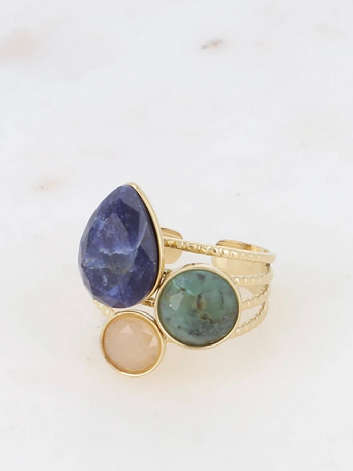 Ring, Gold/Dark Blue