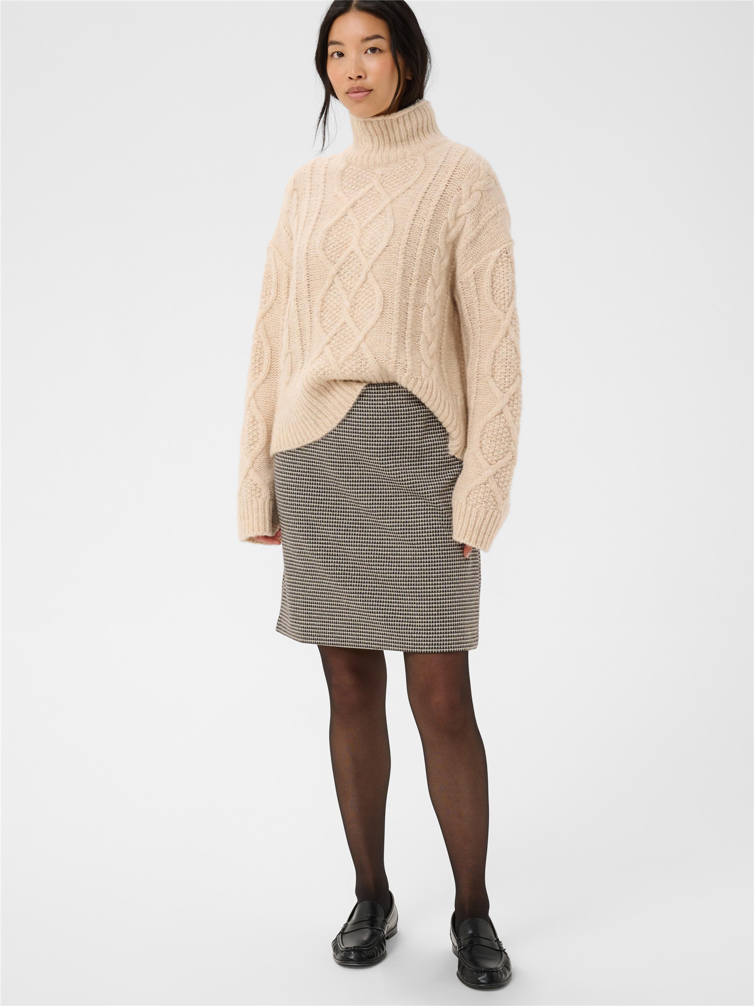 Corinne PW Skirt, Salt and pepper