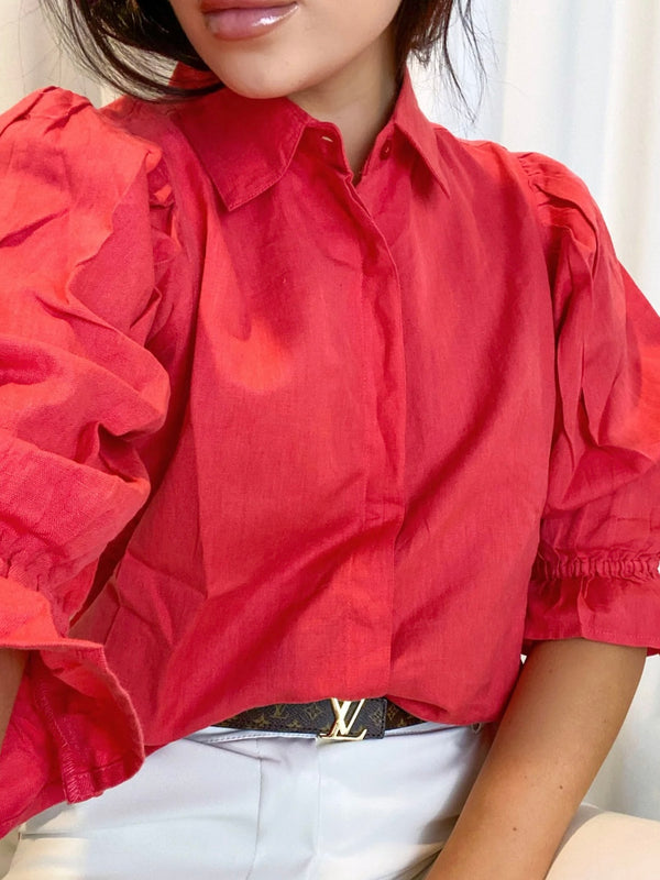 Amy Shirt Lipstick Linen