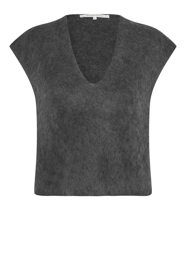 Camryn Knit Vest, Dark Grey