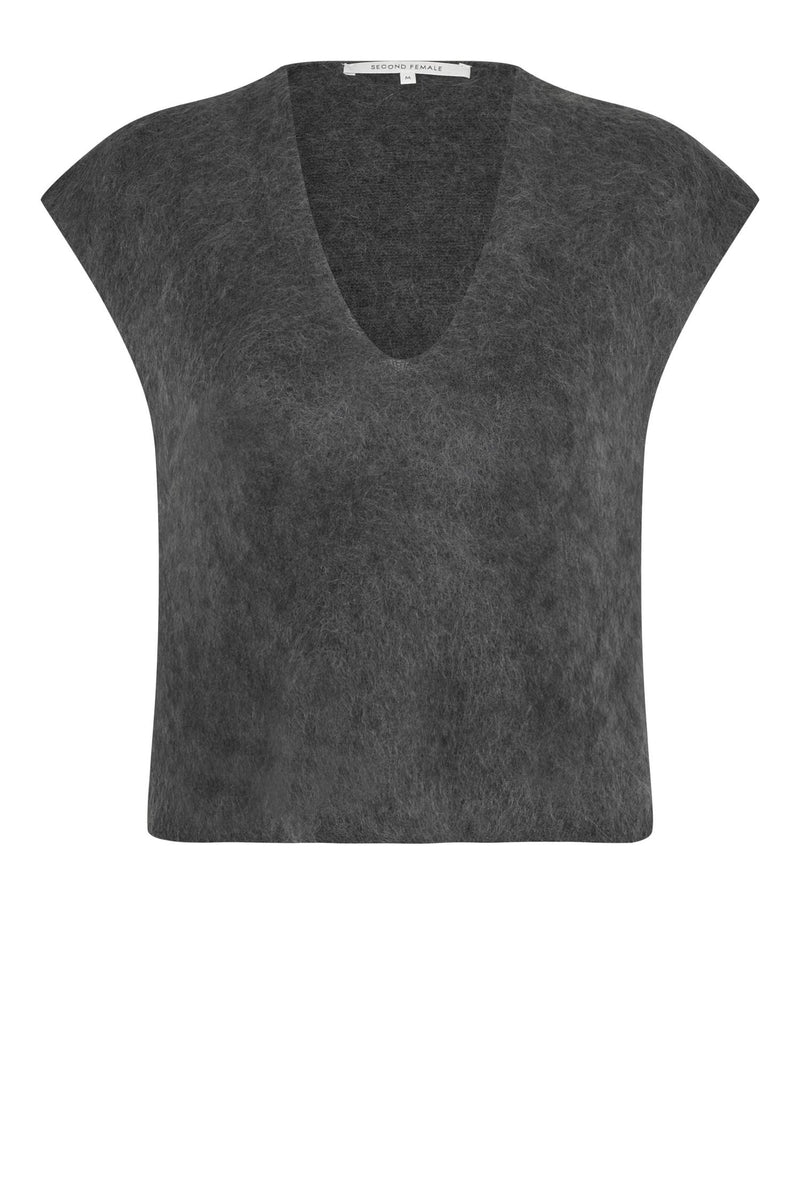 Camryn Knit Vest, Dark Grey
