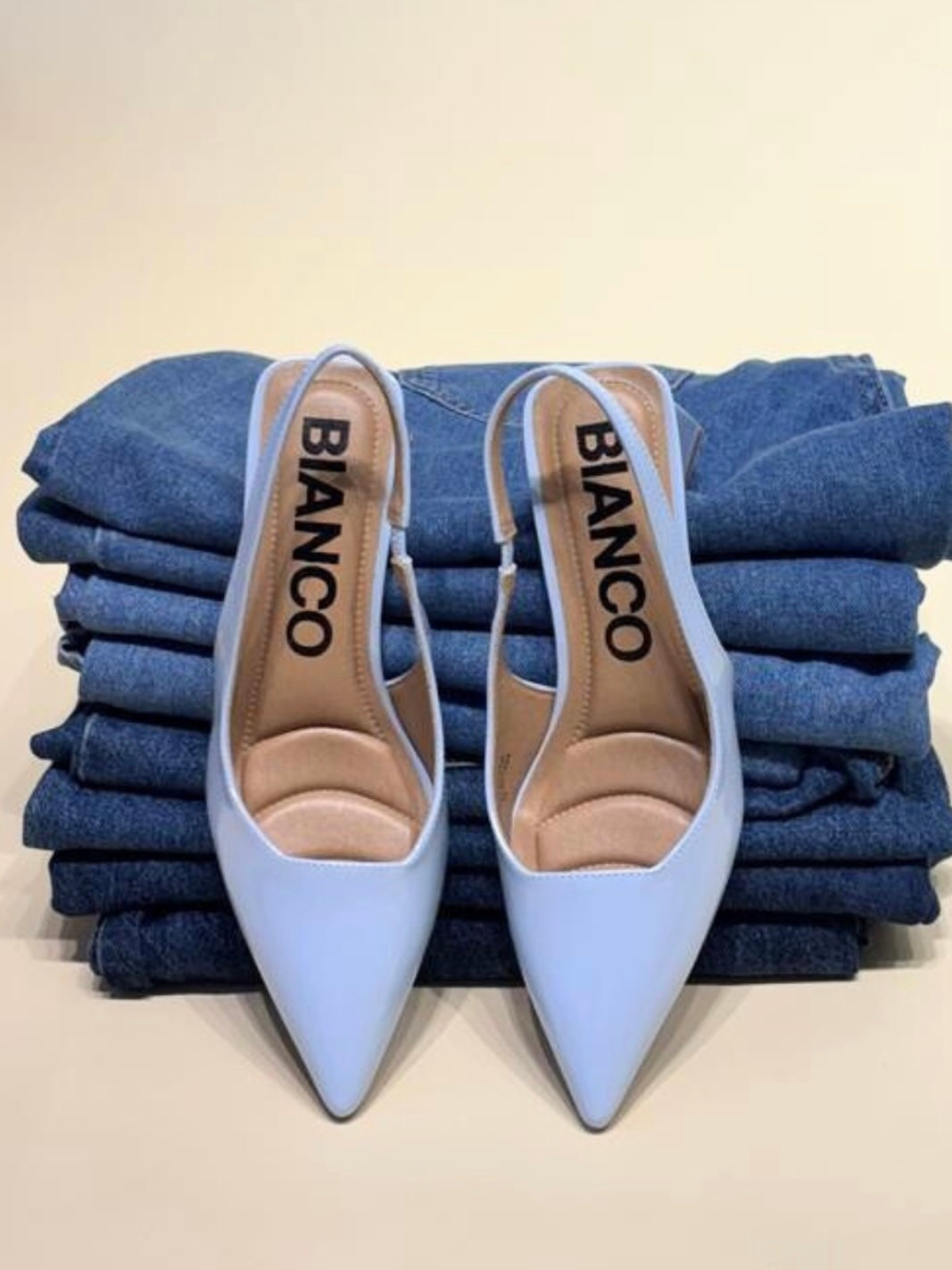 BIAMARALYN Slingback Patent, Light Blue
