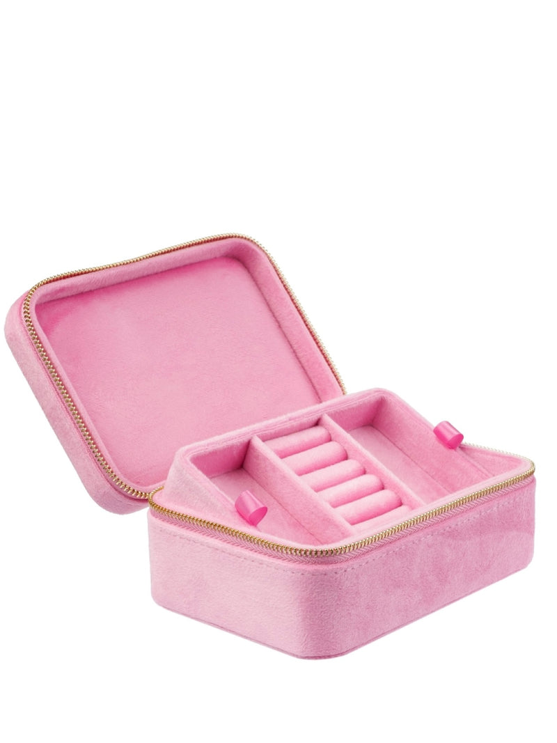 Velvet Jewellery Box, Bubblegum Pink