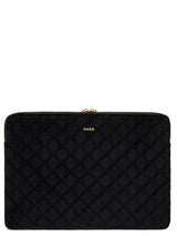 Velvet Quilted Mac Cover, Black