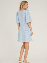 Gino 3/4 dress, Blue/White