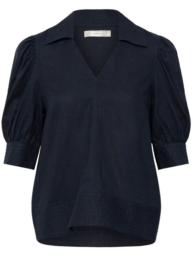 EDITH IW BLOUSE, Midnight Blue