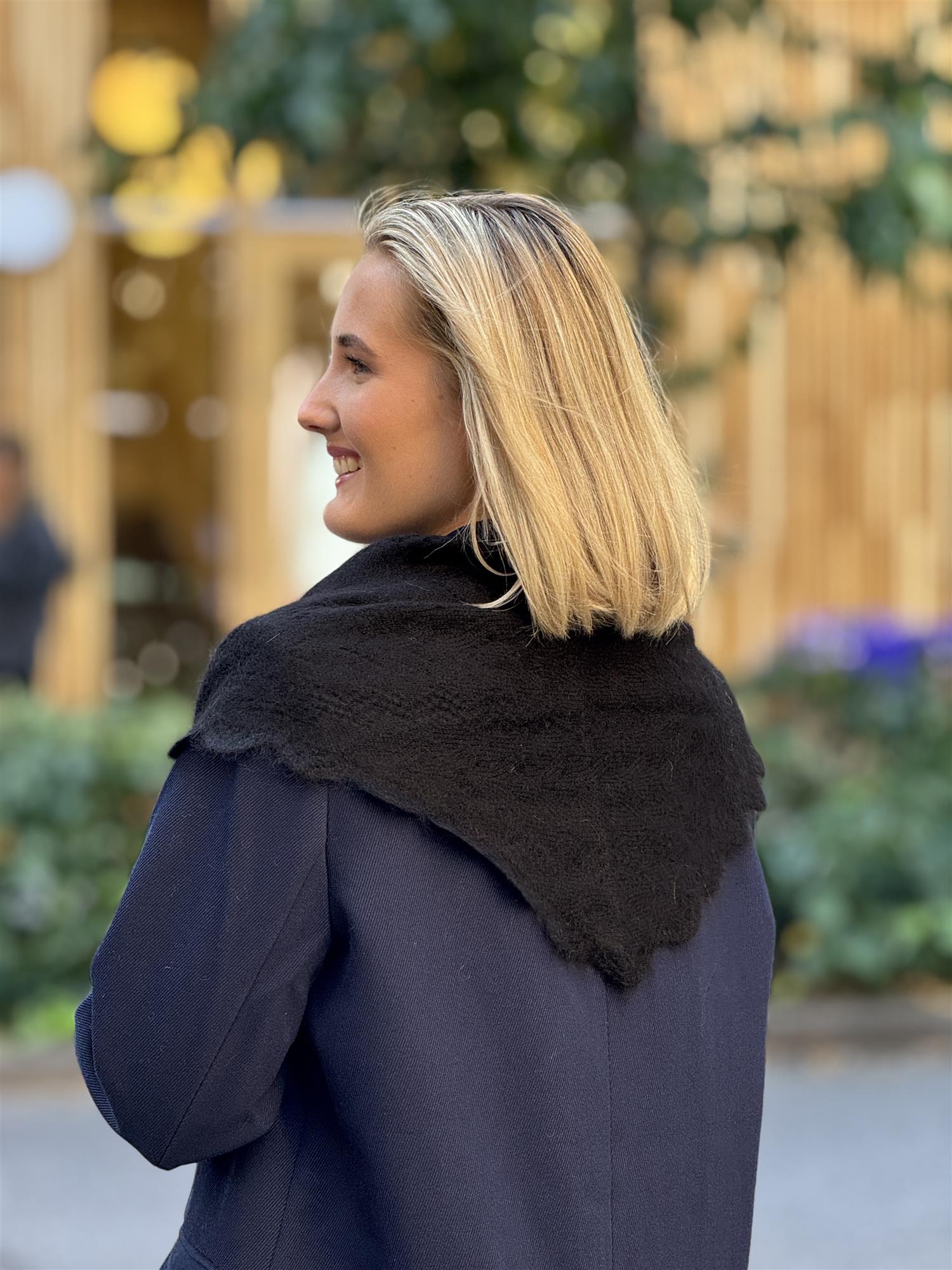 Opany Triangle Scarf, Black