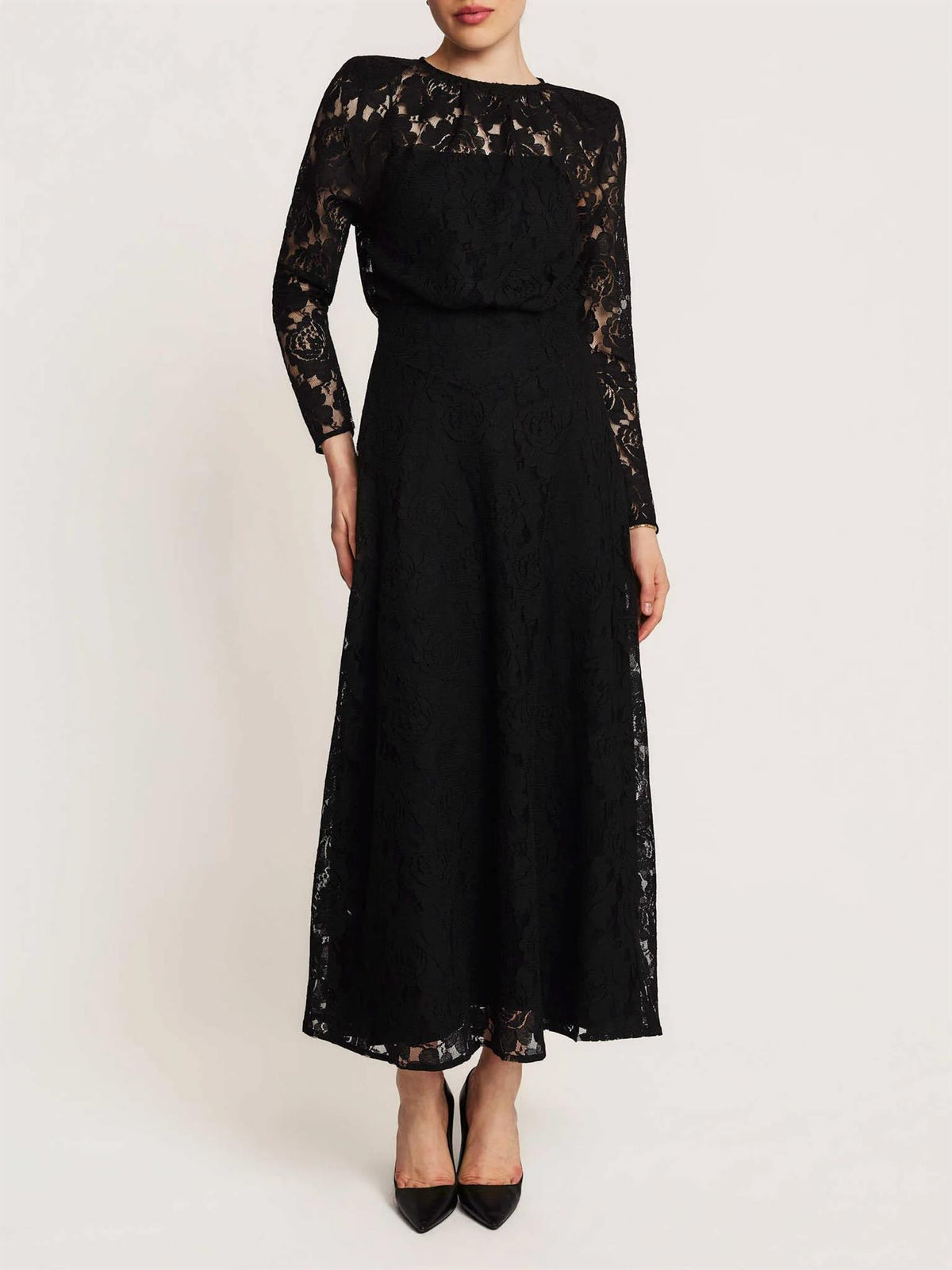 Lace Gown Dress, Black