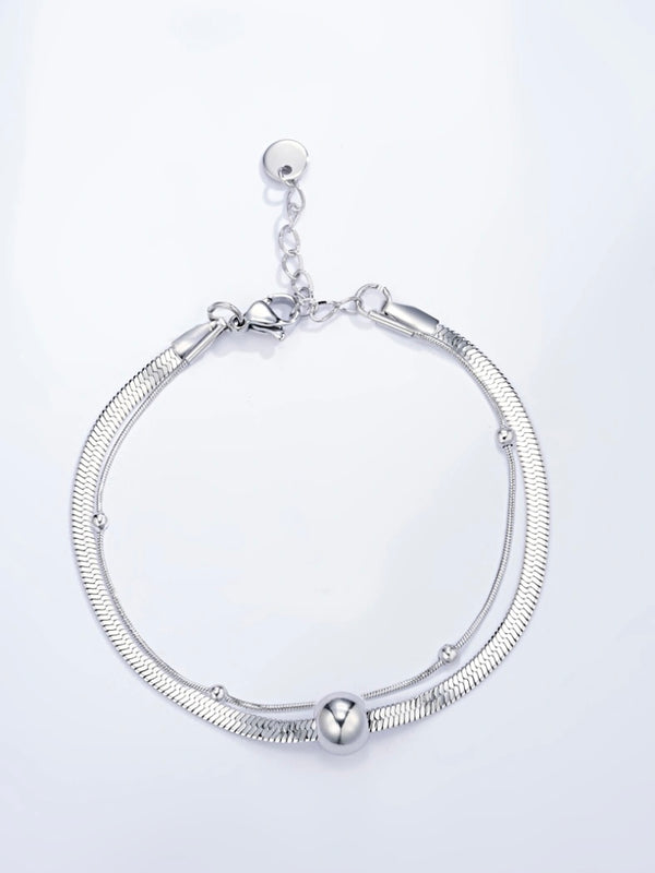 Bracelet, 2 rows, silver