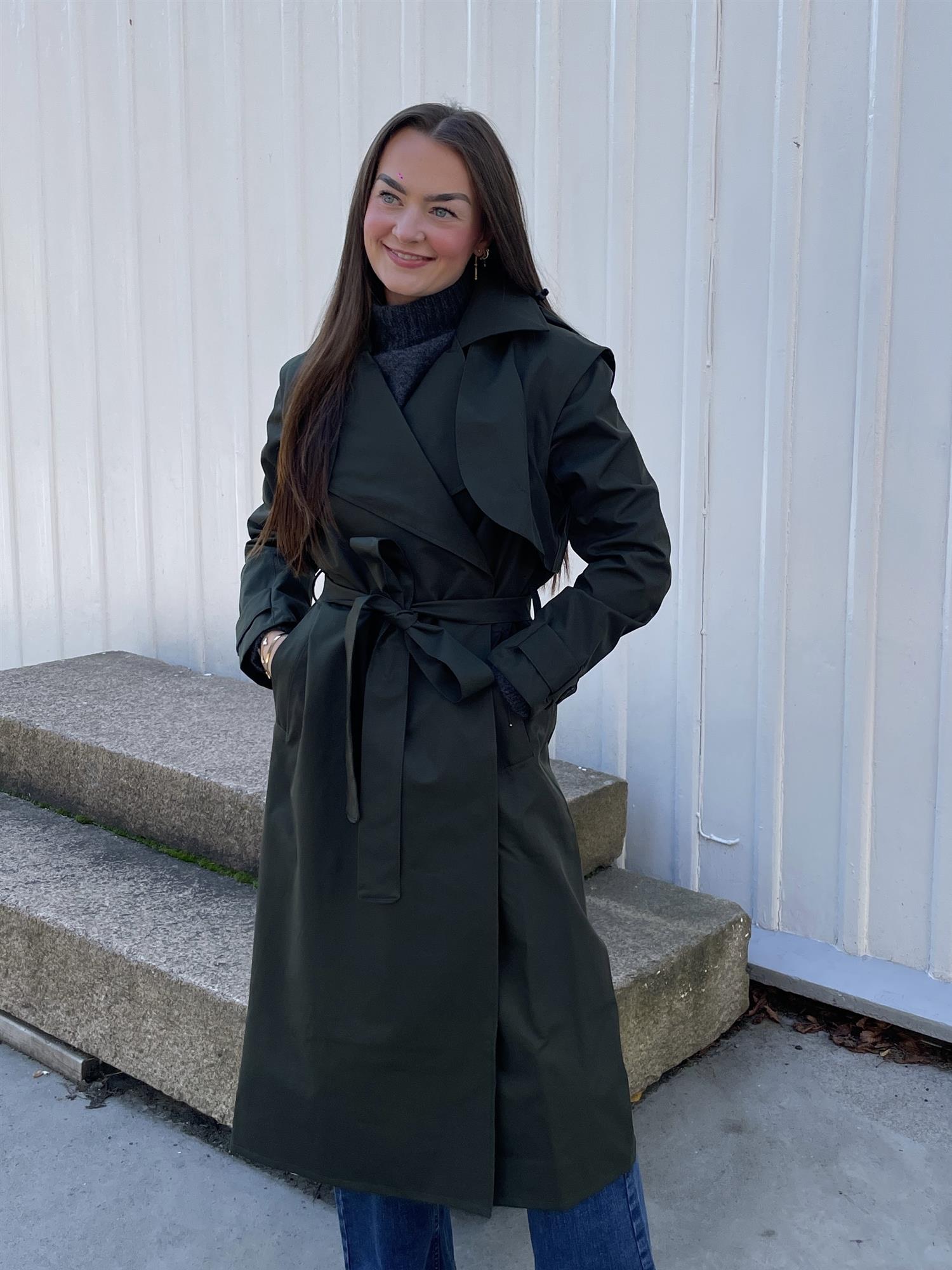 Regndråpe Trench Coat, Green
