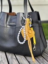 Bag Charm, Yellow Leather Heart