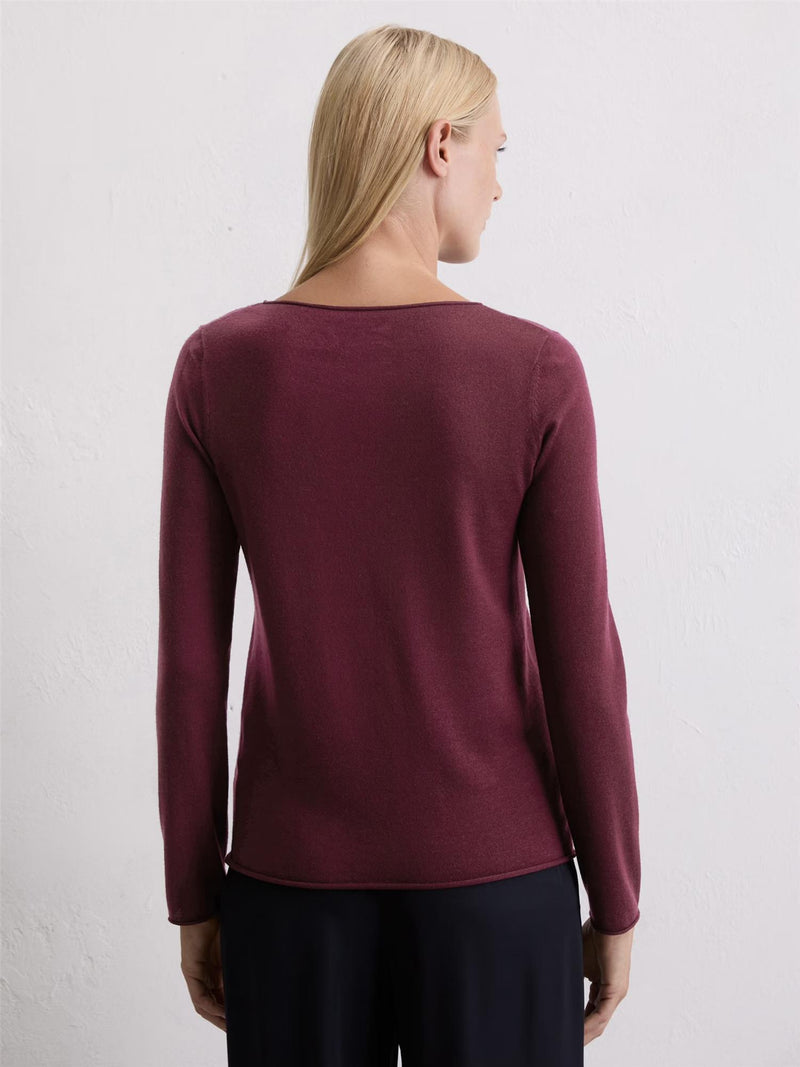 Pullover, longsleeve, Aubergine Red