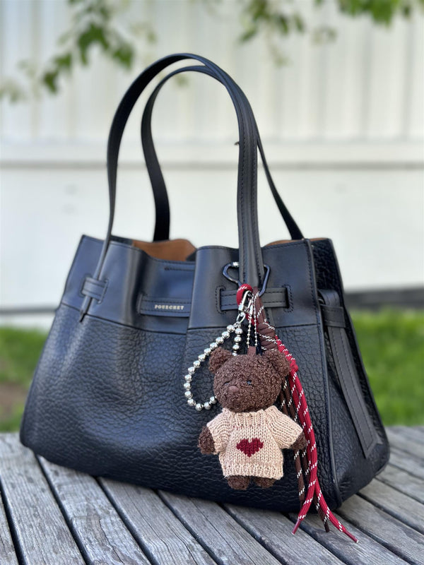 Bag Charm, Teddy Brown Sweater