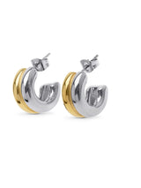 Vendela - Duo Stud Earrings Stainless Steel - Gold and Silver