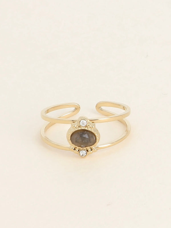 Cleo ring, gold/gray